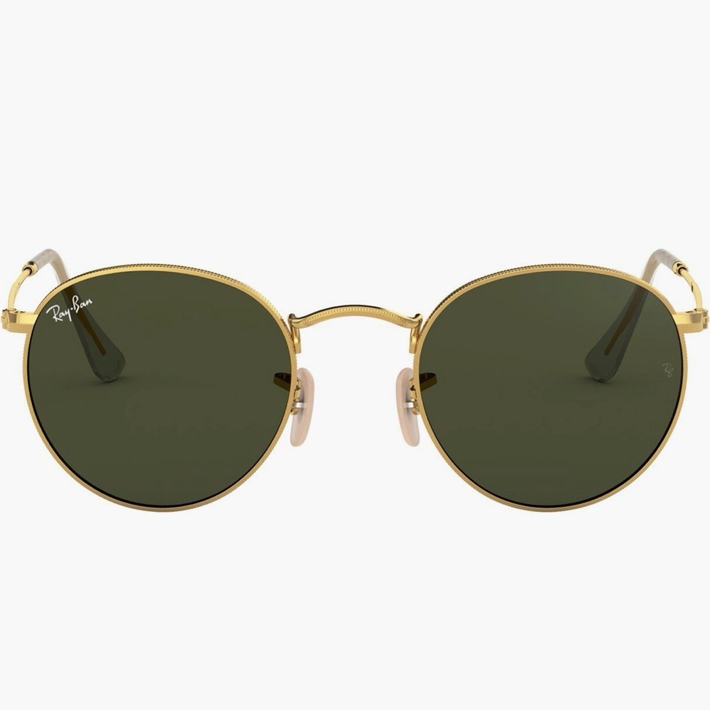 Ray Ban Icons Round Gold Metal Sunglasses Green Lenses 50mm RB3447
